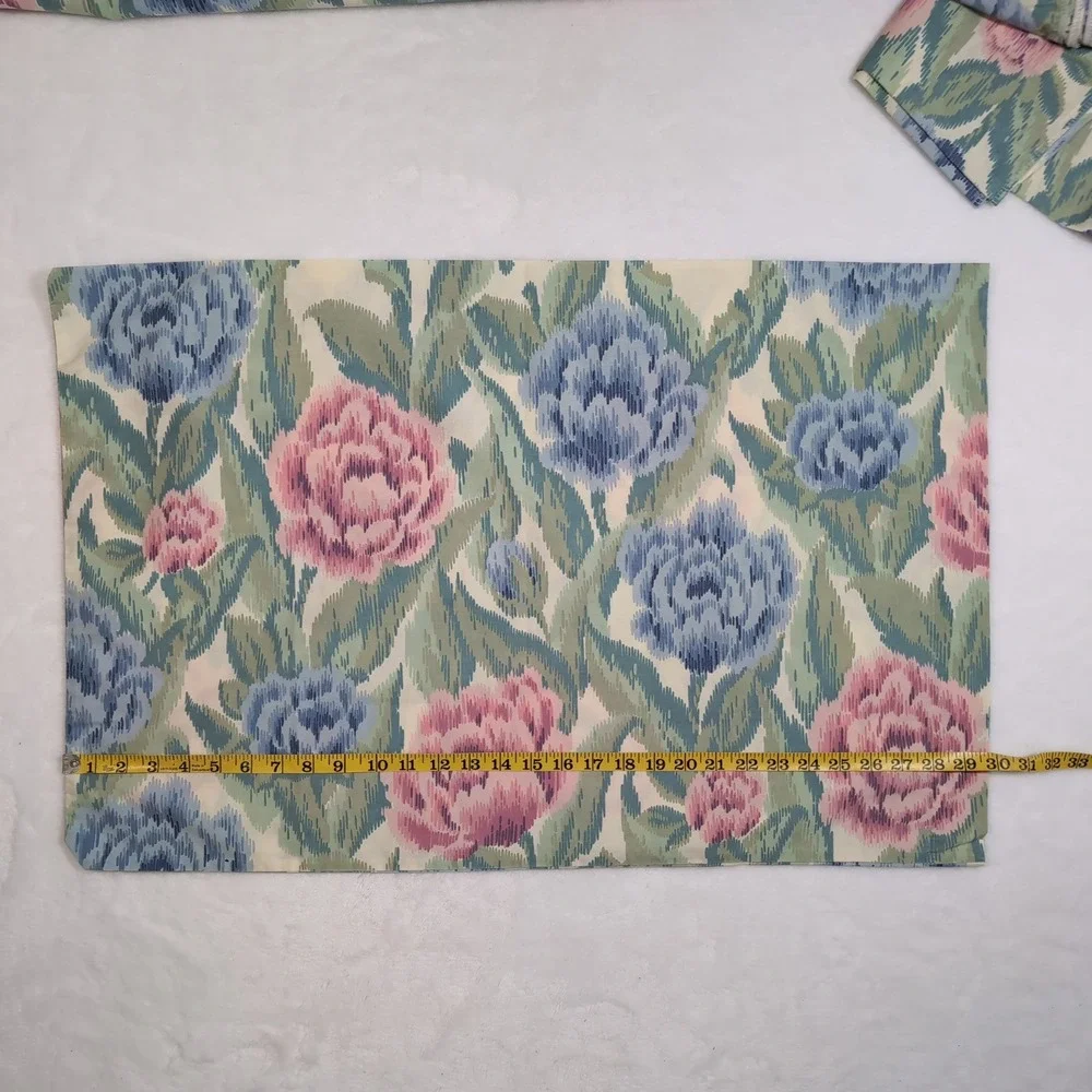 Lady Pepperell Sheet Set Twin‎ Cottage Floral Ikat Vintage Percale 3pc Made USA
